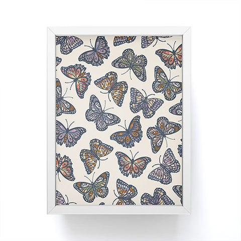 Avenie Countryside Butterflies Blue Framed Mini Art Print