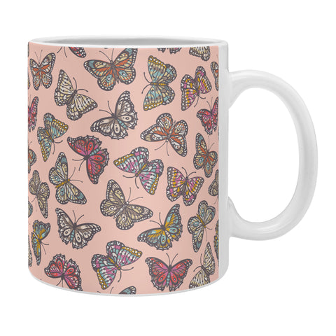Avenie Countryside Butterflies Pink Coffee Mug