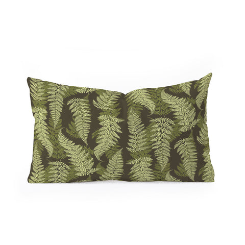 Avenie Countryside Garden Green Ferns Oblong Throw Pillow