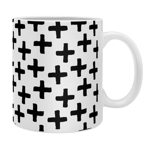 Avenie Cross Pattern Black and White Coffee Mug
