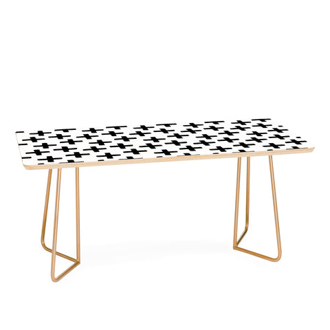 Avenie Cross Pattern Black and White Coffee Table