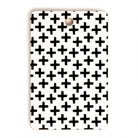 Avenie Cross Pattern Black and White Cutting Board Rectangle