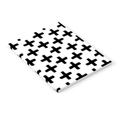 Avenie Cross Pattern Black and White Notebook