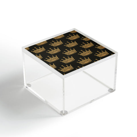 Avenie Crown Pattern Black Acrylic Box