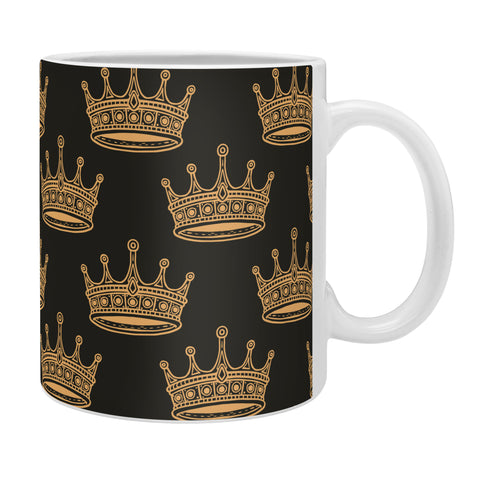 Avenie Crown Pattern Black Coffee Mug