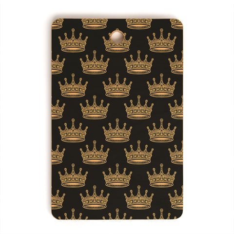 Avenie Crown Pattern Black Cutting Board Rectangle