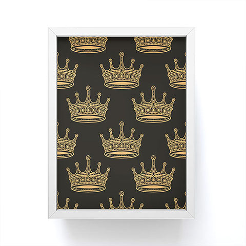 Avenie Crown Pattern Black Framed Mini Art Print