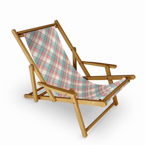 Avenie Diagonal Tartan Vintage Sling Chair