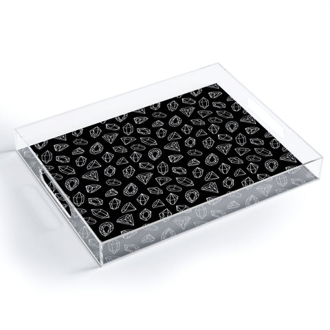 Avenie Diamonds Black and White II Acrylic Tray