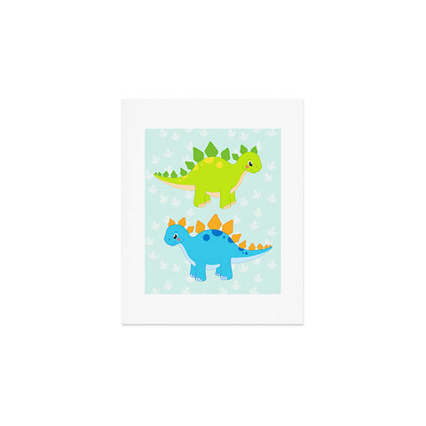 Avenie Dinosaur Pattern Stegosaurus Art Print