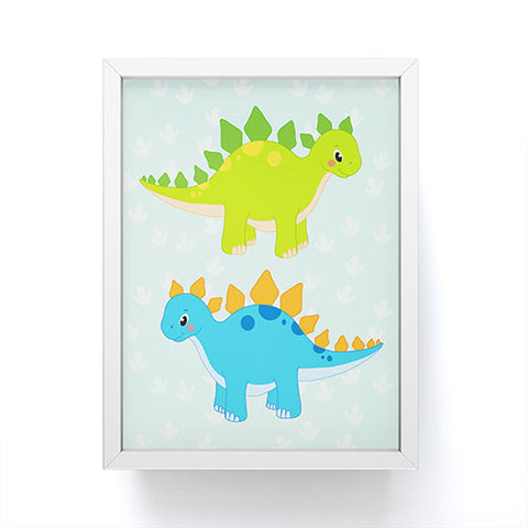 Avenie Dinosaur Pattern Stegosaurus Framed Mini Art Print