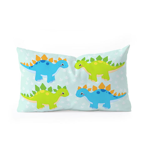 Avenie Dinosaur Pattern Stegosaurus Oblong Throw Pillow