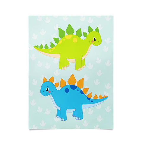 Avenie Dinosaur Pattern Stegosaurus Poster
