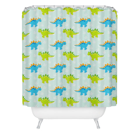 Avenie Dinosaur Pattern Stegosaurus Shower Curtain