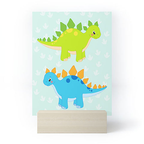 Avenie Dinosaur Pattern Stegosaurus Mini Art Print