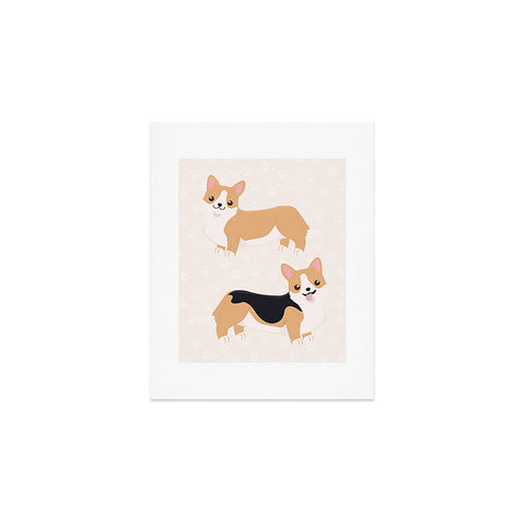Avenie Dog Pattern Corgi Art Print