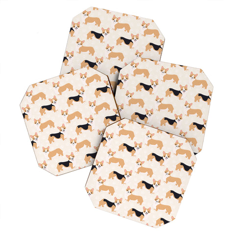 Avenie Dog Pattern Corgi Coaster Set