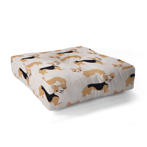 Avenie Dog Pattern Corgi Floor Pillow Square