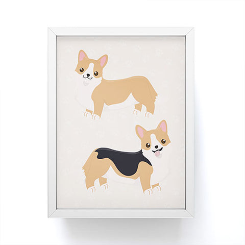 Avenie Dog Pattern Corgi Framed Mini Art Print