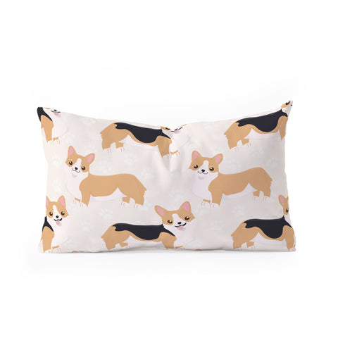 Avenie Dog Pattern Corgi Oblong Throw Pillow