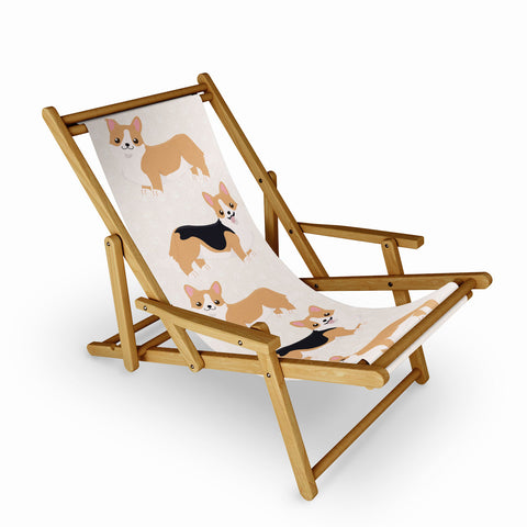 Avenie Dog Pattern Corgi Sling Chair