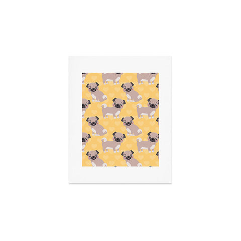 Avenie Dog Pattern Pugs Art Print