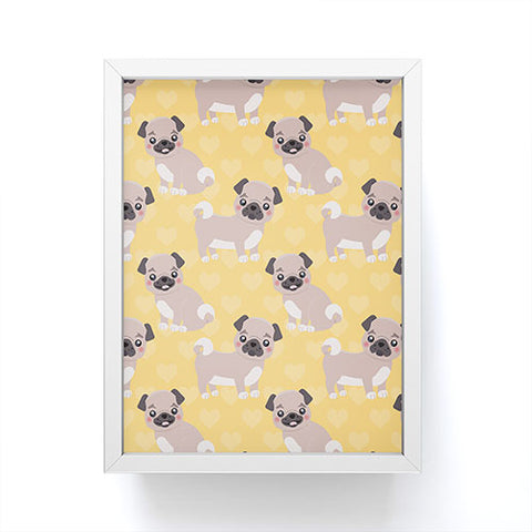 Avenie Dog Pattern Pugs Framed Mini Art Print