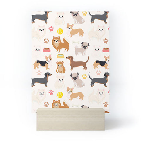 Avenie Dog Pattern Mini Art Print