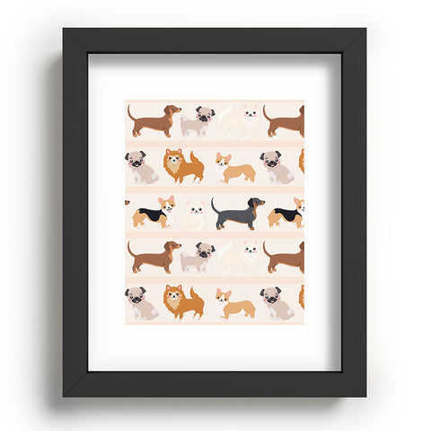 Avenie Dogs n a Row Pattern Recessed Framing Rectangle