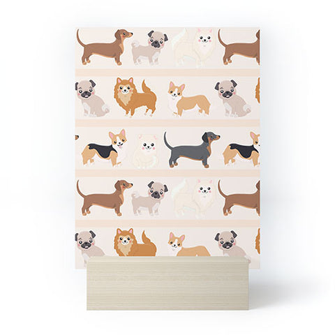 Avenie Dogs n a Row Pattern Mini Art Print