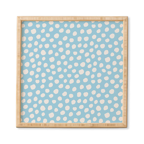 Avenie Dots Pattern Blue Framed Wall Art