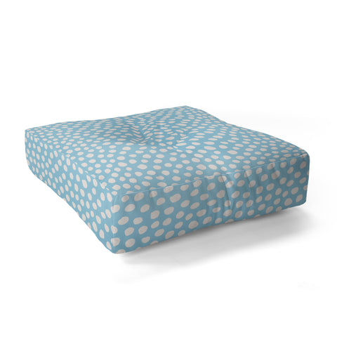 Avenie Dots Pattern Blue Floor Pillow Square