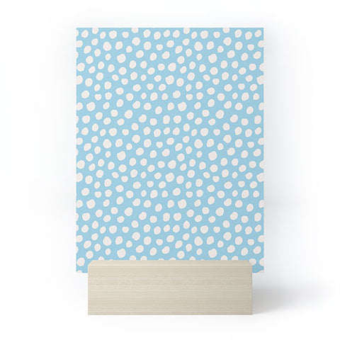 Avenie Dots Pattern Blue Mini Art Print