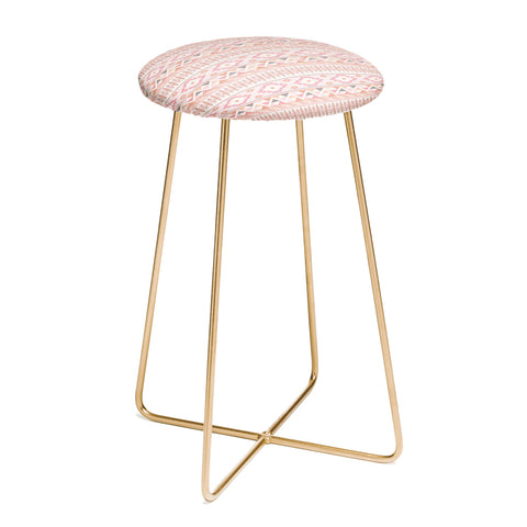 Avenie Feather Aztec Pink Counter Stool