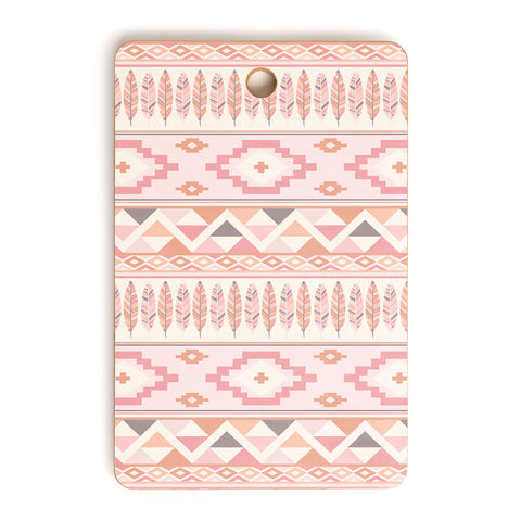Avenie Feather Aztec Pink Cutting Board Rectangle
