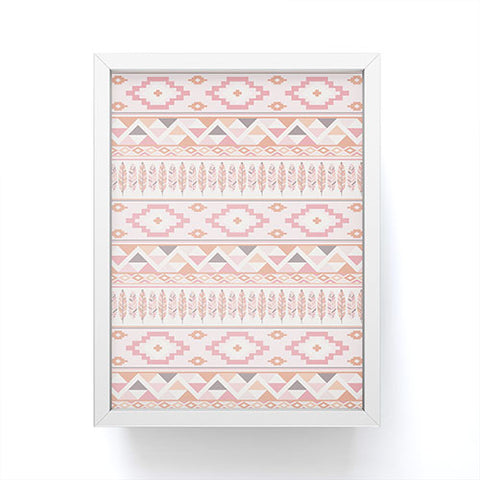 Avenie Feather Aztec Pink Framed Mini Art Print