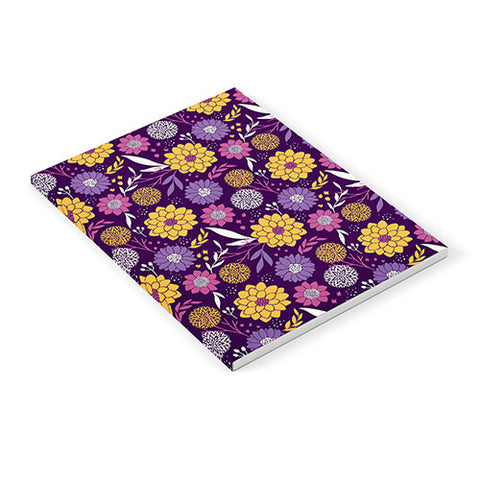 Avenie Floral Pattern Purple Notebook