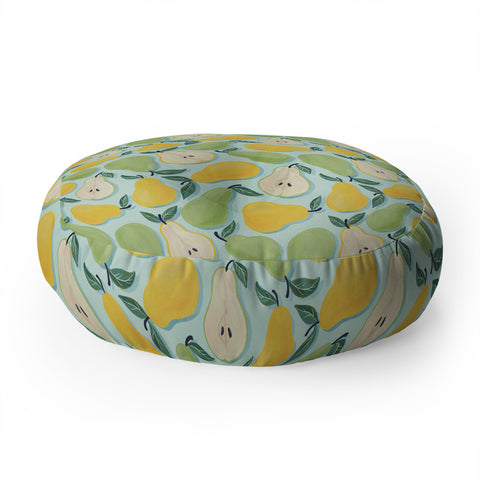 Avenie Fruit Salad Collection Pears Floor Pillow Round