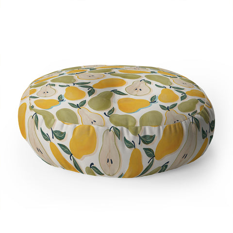 Avenie Fruit Salad Collection Pears I Floor Pillow Round