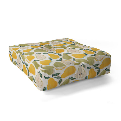 Avenie Fruit Salad Collection Pears I Floor Pillow Square