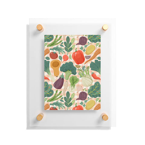 Avenie Fruit Salad Gingham Vegetables Floating Acrylic Print