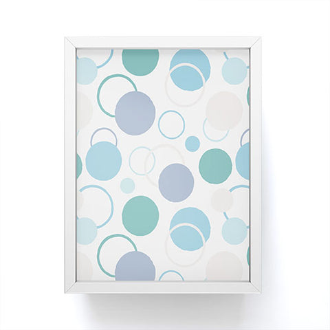Avenie Fun Circles Teal and Blue Framed Mini Art Print