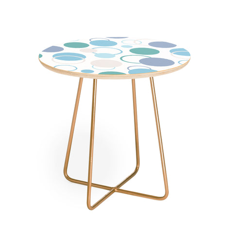 Avenie Fun Circles Teal and Blue Round Side Table