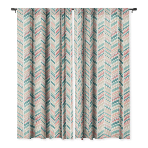Avenie Herringbone Teal and Pink Blackout Non Repeat