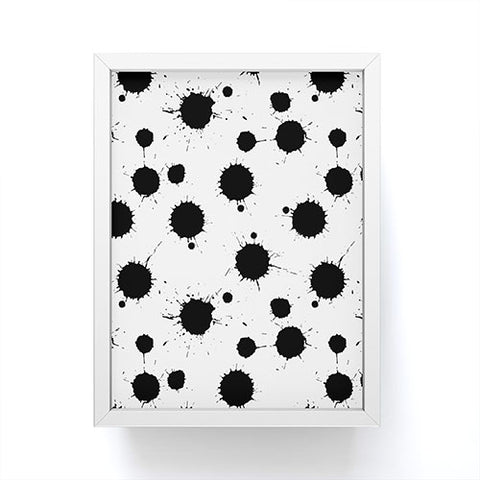 Avenie Ink Blotches Black and White Framed Mini Art Print