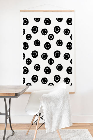Avenie Ink Circles Black and White Art Print And Hanger