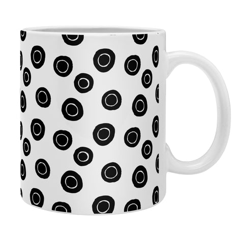 Avenie Ink Circles Black and White Coffee Mug