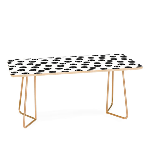 Avenie Ink Circles Black and White Coffee Table