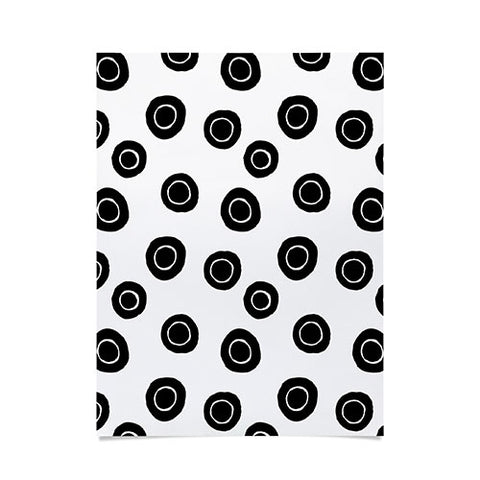 Avenie Ink Circles Black and White Poster