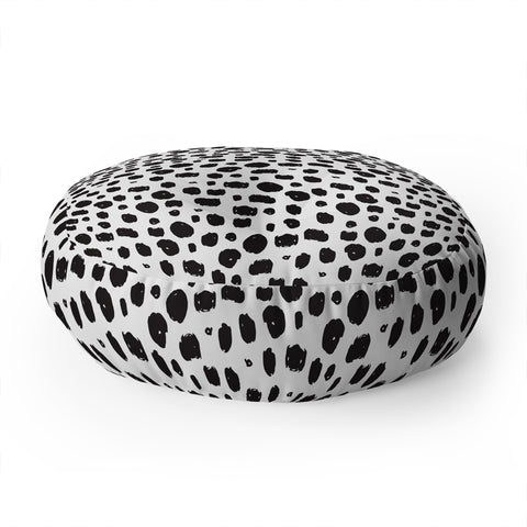 Avenie Ink Dots Floor Pillow Round